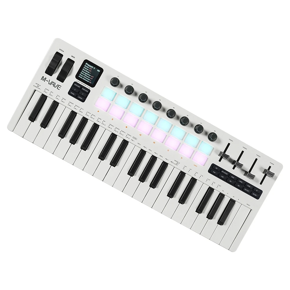 Professional Portable Digital Rechargeable 37 Keys MIDI Keyboard Synthesizer for Studio Music Arrangement