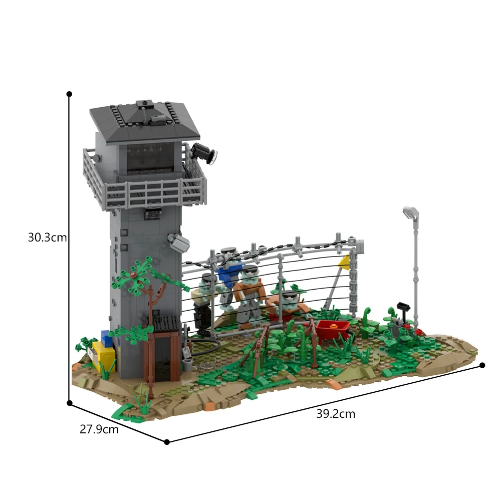 MOC-Walkingeds Modelo de Prisão para Crianças, Cena Clássica do Jogo, Célula Hospitalar Coletar Partículas, Brinquedo de Tijolos, Presente