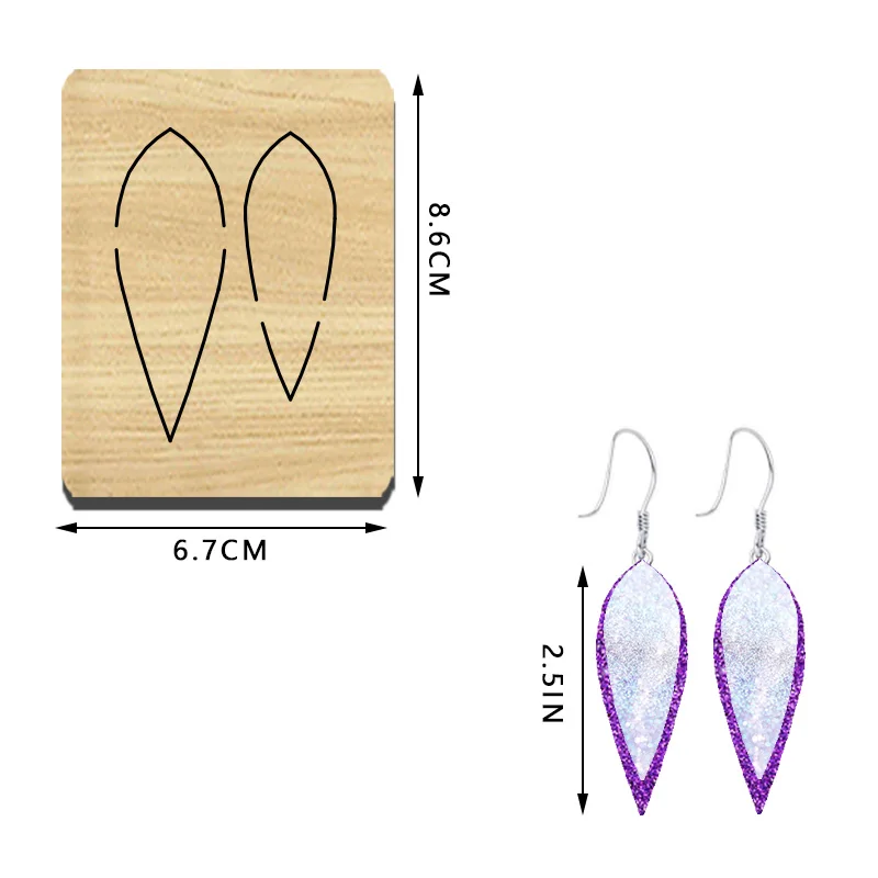 EM119   Conical Stacked Combination Eardrop Wood Cutting Mold, Customizable For Most Machines