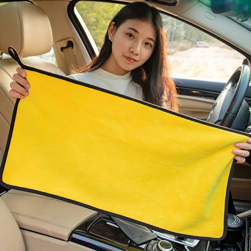 5/10Pcs Microfiber Car Wash Towel Thicken Soft Drying Cloth Cleaning Rags Car Body Washing Towels Double Layer Clean Rags