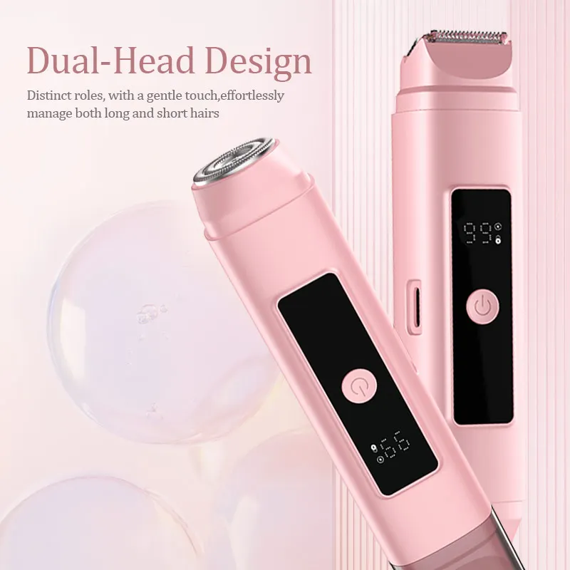 

2-in-1 women Electric Epilator,IPX7 waterproof, dual head electric shaver Women Bikini Trimmer Body Hair Remover With gift box
