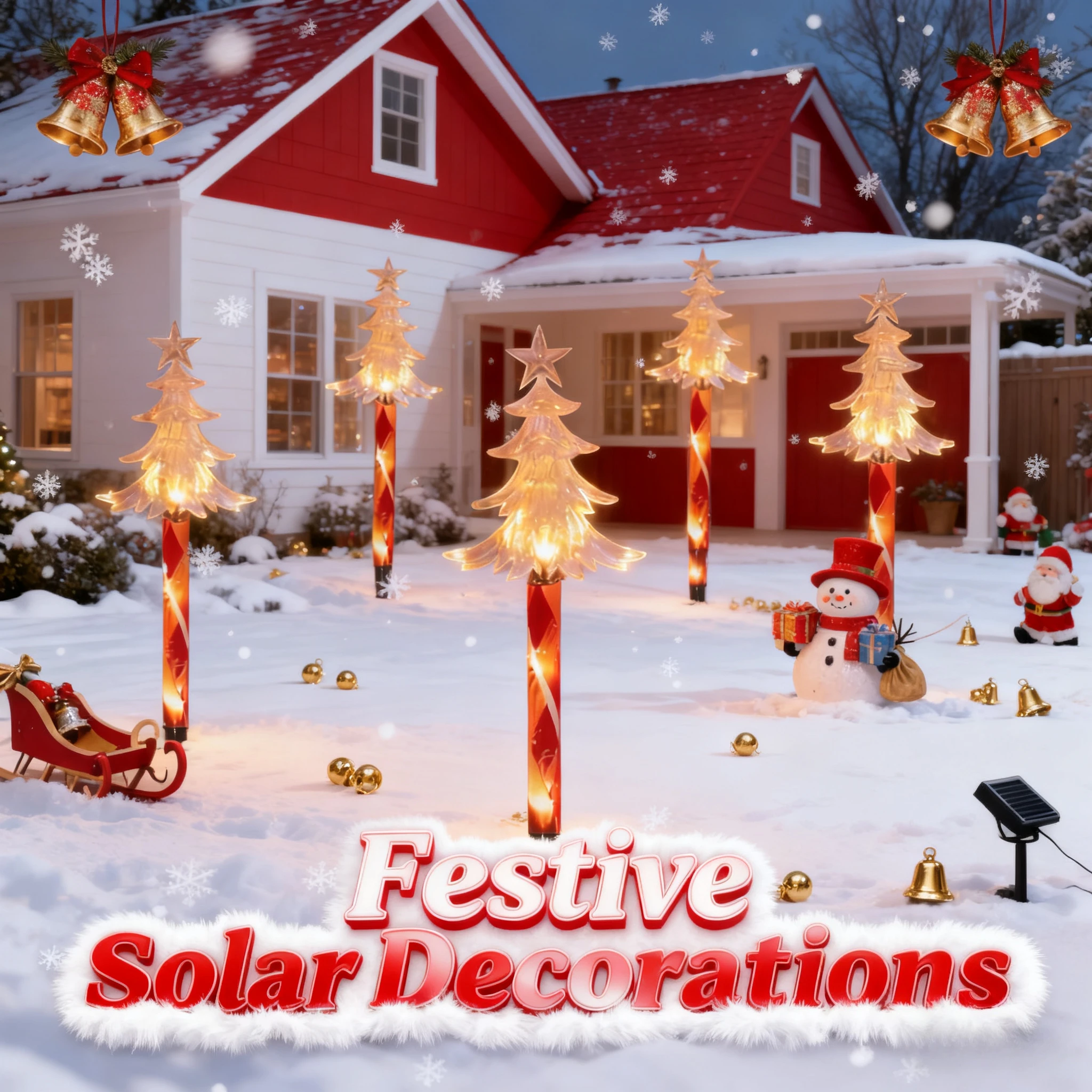أضواء عيد الميلاد الشمسية في الهواء الطلق عيد الميلاد ندفة الثلج ستار تعمل بالطاقة الشمسية في الحديقة مصباح حديقة مجموعة من 5 أضواء حصة مسار مقاوم للماء #1