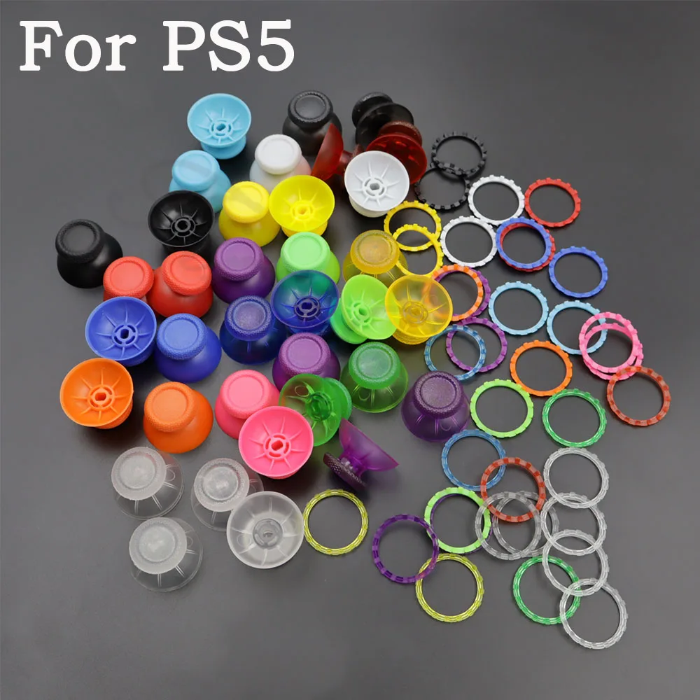 1/2/3Set 3D Joystick Thumbstick Caps & Accent Rings For PS5 DualSense Controller Mushroom Cap Replacement Decor Accessories view 3