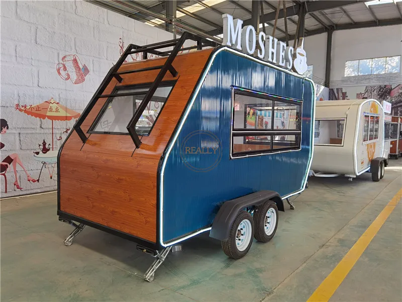 Camión de comida rápida, tienda de aperitivos callejeros, carrito de café, remolque móvil para cocinar perritos calientes, quiosco expendedor de helados