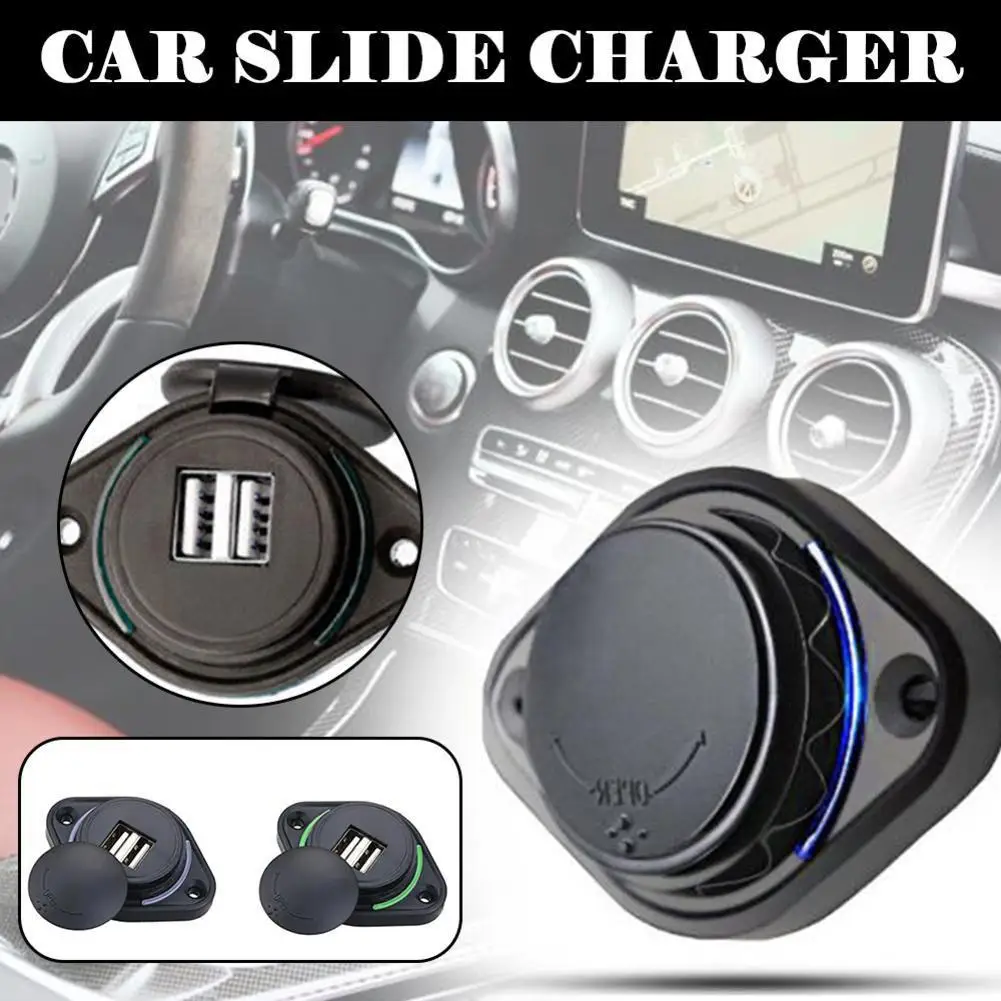 

12-24V Dual USB 3.1A Car Charger USB Charger Power Socket Charging Panel Mount For Motorbike Car Boat ATV UTV Camper Carava T0G8