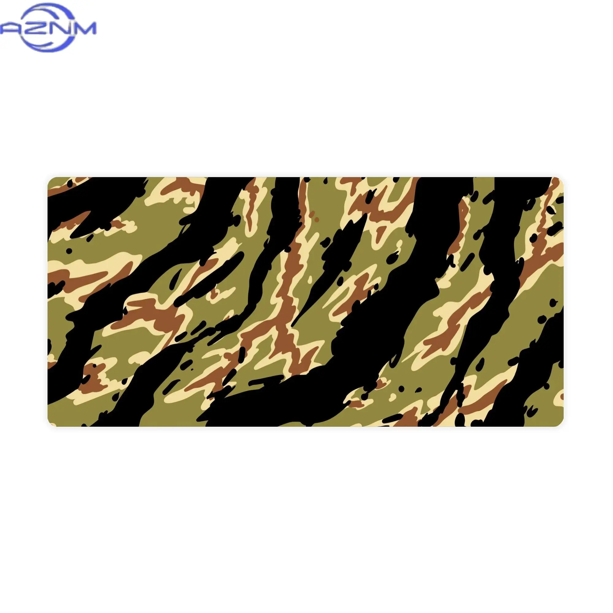 Vietnam Tiger Stripe Camouflage Pattern. Green Camo Abstract Art Desk Mat for Creative Professionals - Turn Your Workspace Into