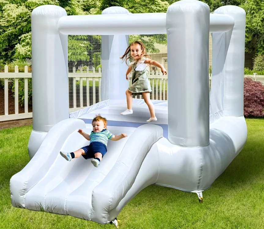 Casa de salto branca de tecido oxford de tecido liso de 6 pés adequada para festas infantis internas e externas, eventos de festa de Halloween/Natal