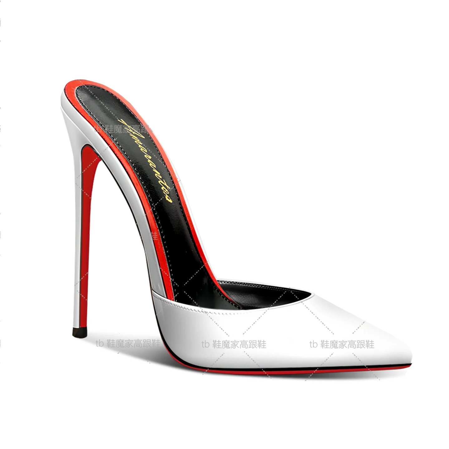 

New 12cm large-size red-soled sandals, pointed 13cm sexy red-soled high heels