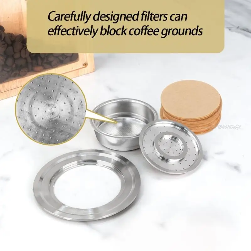 27rb Practical Macchine da caffè Accessorio BACKS SHEK BACKS Adattatore Adattatore in acciaio inossidabile PERFETTO per il caffè