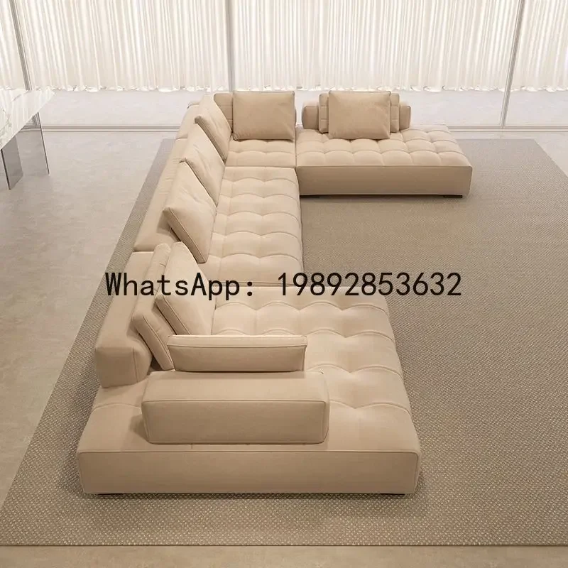 

a-15 cream-colored sofa: modular fabric sofa set for large apartments and villas