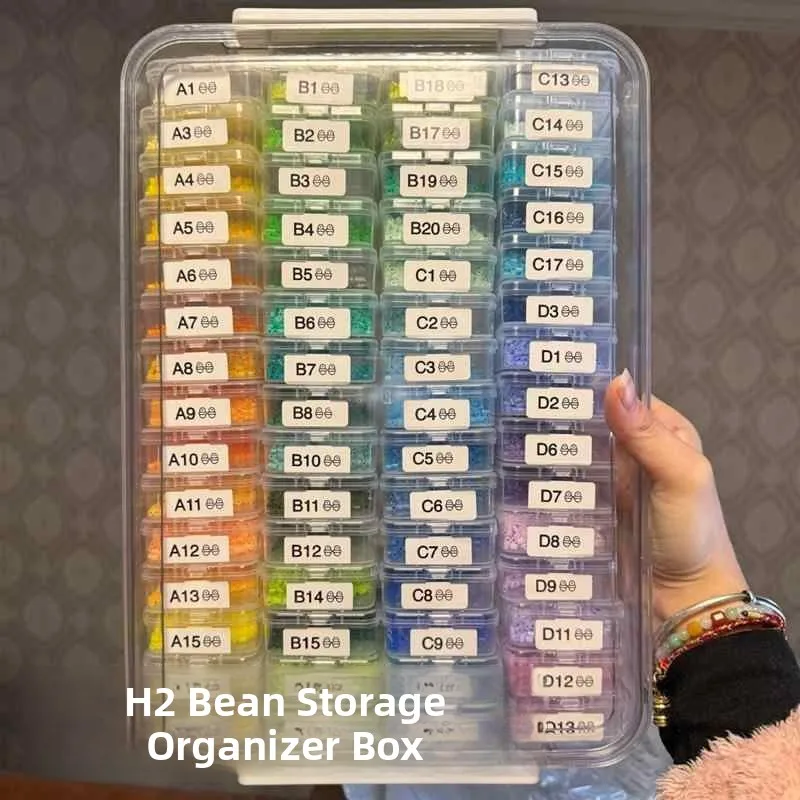

Transparent Plastic Diamond Bead Storage Box Square Dustproof Desktop Accories Jewelry Toy Organizer Clear Container