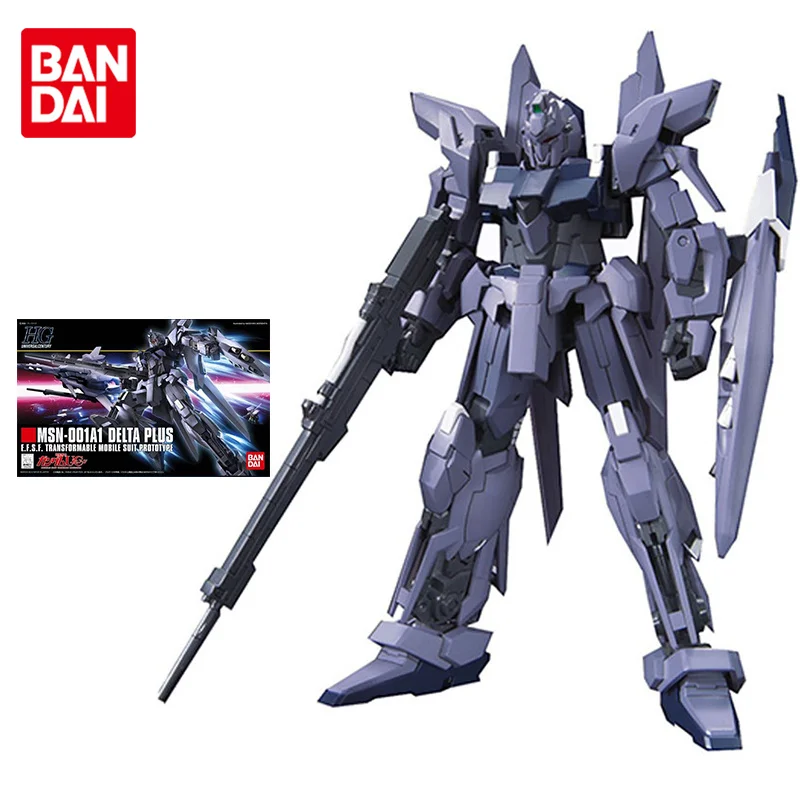 

Bandai Gunpla Сборная модель, комплект аниме-фигурки HGUC 1/144 MSN-001A1 Delta Plus, оригинальные фигурки Gunpla, подарки для детей