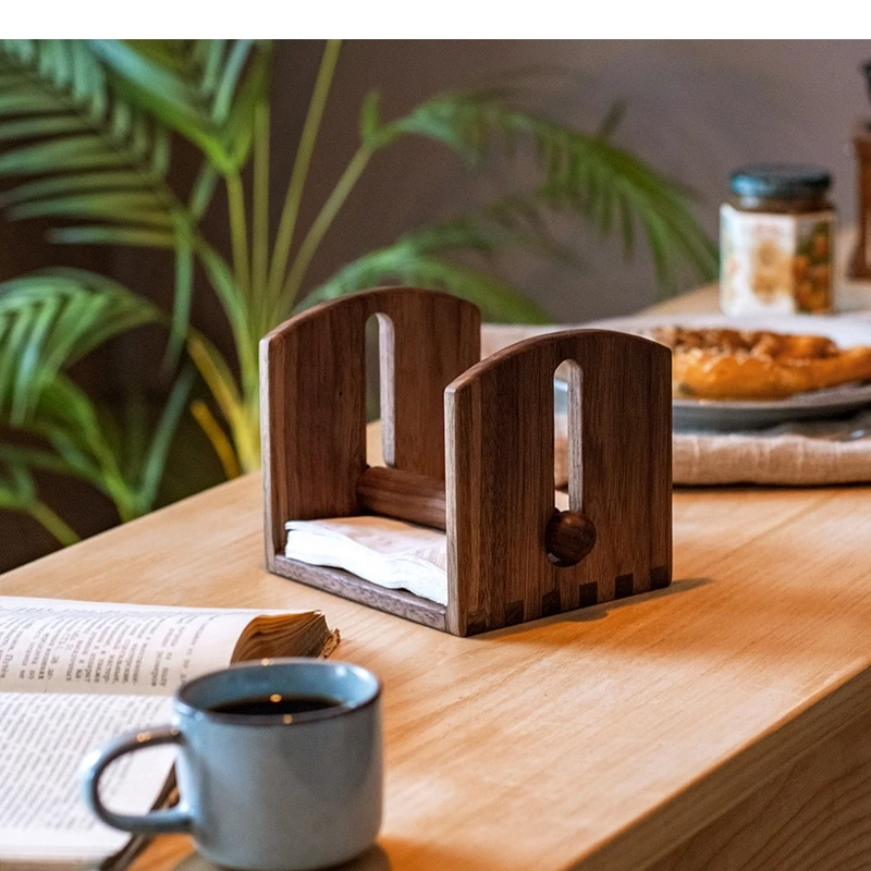 Simple Wooden Paper Towel Holder Lift Type Toilet Napkin Boxes Household Desktop Tissue Box Home Accessories