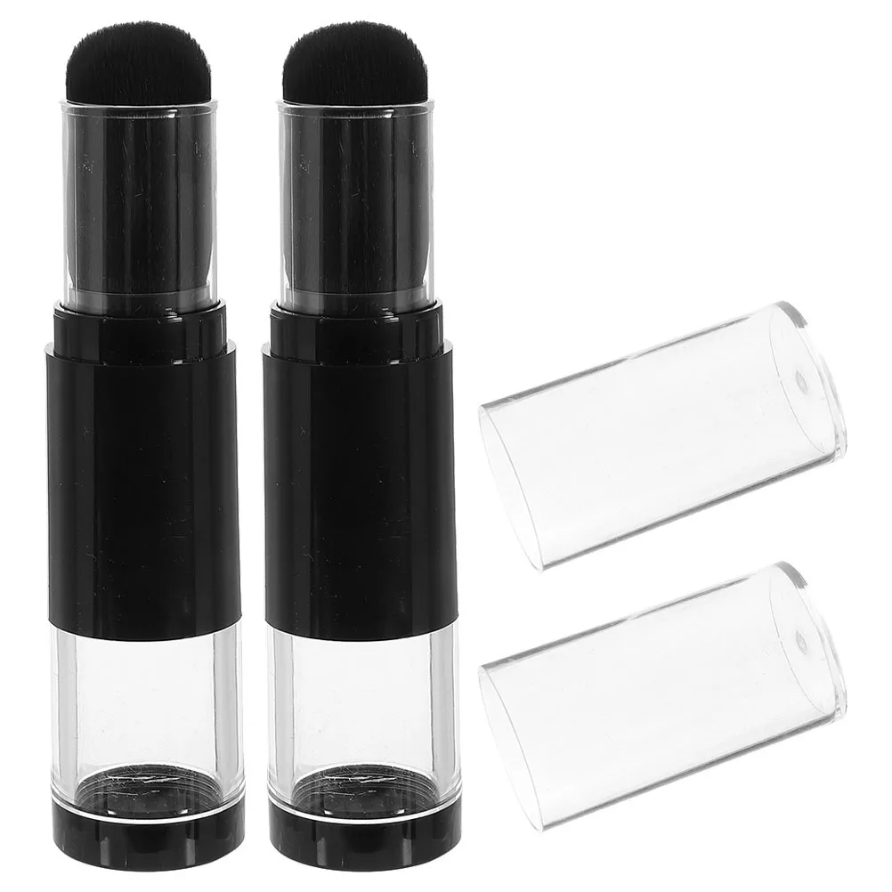 قطعتان من فرشاة البودرة القابلة لإعادة الملء مع فرشاة محمولة للزجاجة مدمجة للسفر