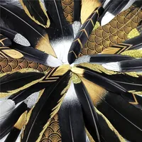 20Pcs Black Golden Goose Feathers Handicraft Accessories Duck Plumas Jewelry Creation DIY Wedding Decoration Table Centerpieces