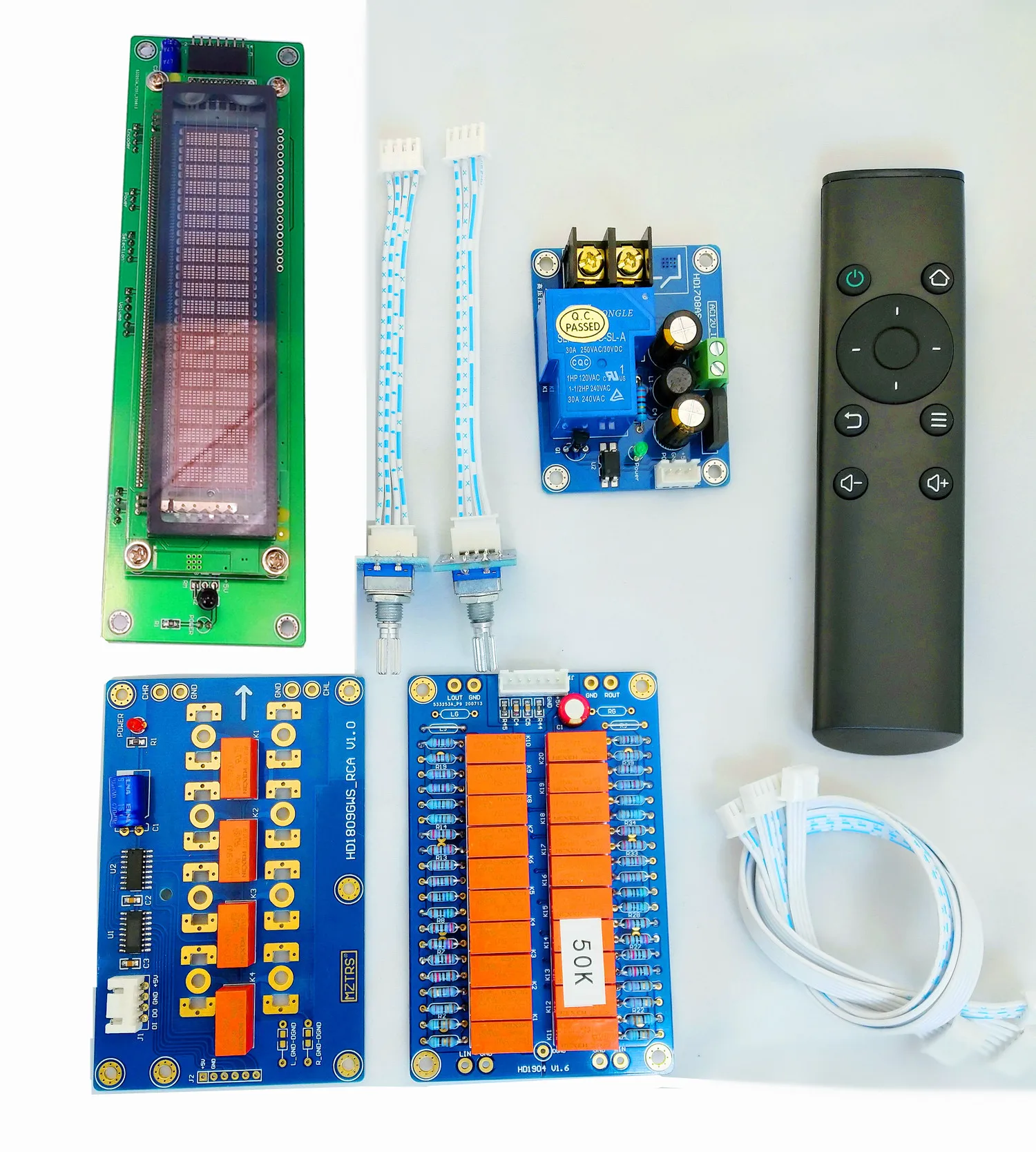 CHANGELIN VFD Bildschirm HiFi Infrarot Fernbedienung Lautstärkeregler Einstellplatine Verstärker Vorverstärker Motorrelais + Widerstand Potentiometer 6