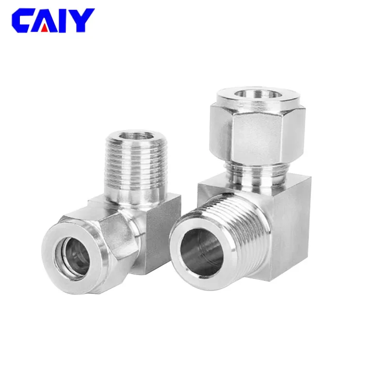 304 Stainless Steel 90° Elbow Double Ferrule Tube Pipe Fittings 3mm 4mm 8mm 10mm 12mm OD 1/8\