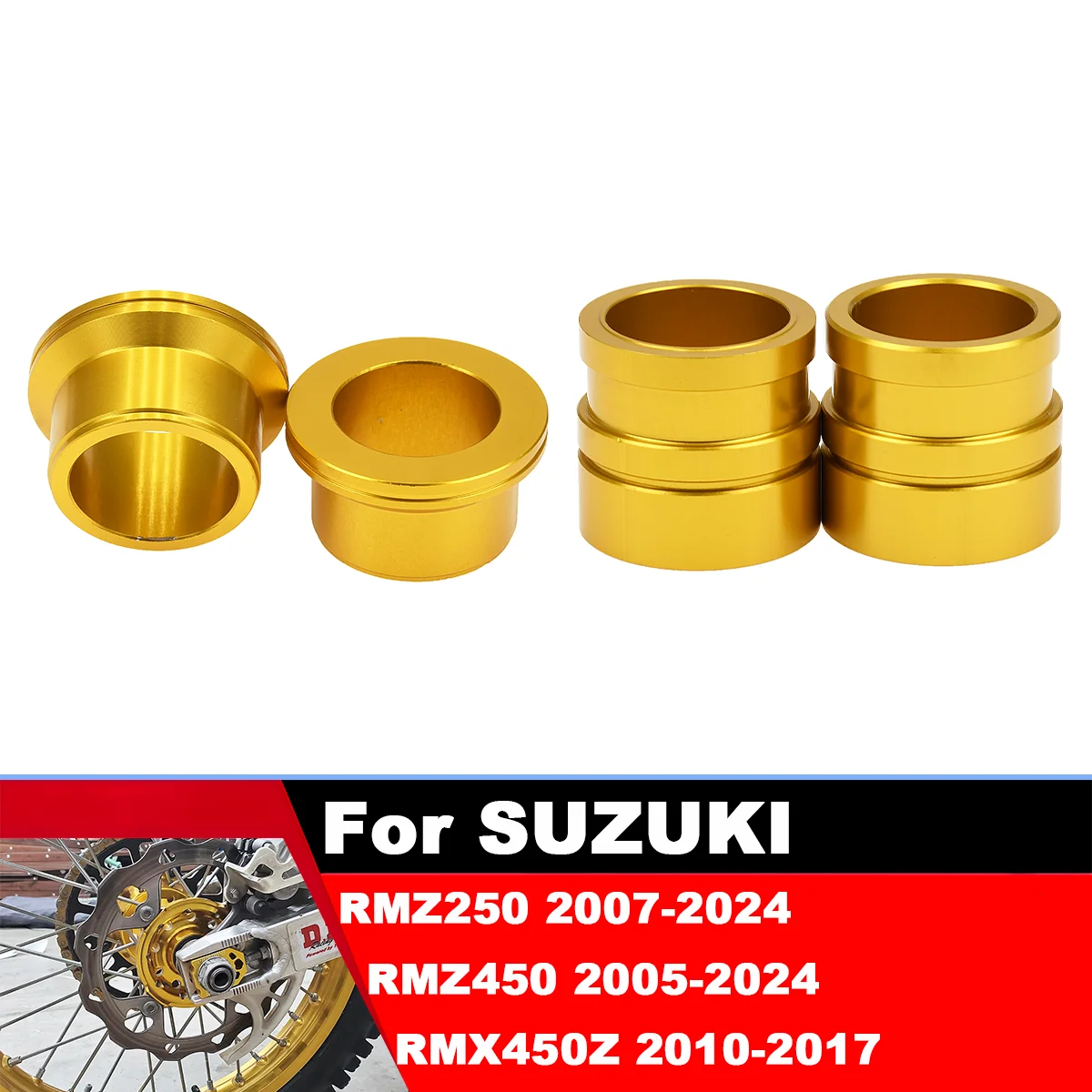 

Motorcycle CNC Front Rear Wheel Hub Spacer For Suzuki RMZ 250 450 2005 2006-2024 RMX 450Z 2010-2017 Motocross universal parts