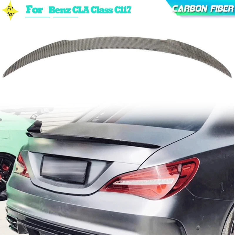 

Углеродное волокно, задний спойлер багажника автомобиля, крылья для Benz CLA Class C117 CLA200 CLA45 Sedan 2014-2018, задний спойлер, крышка багажника, крыло, губа