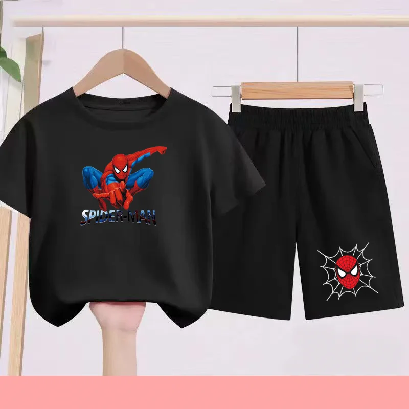 

Summer 2 Piece Set Children T-Shirt Casual 3-12 Age Anime Cartoon Printed Short Sleeve+Shorts Comfortable Breathable Sportswear