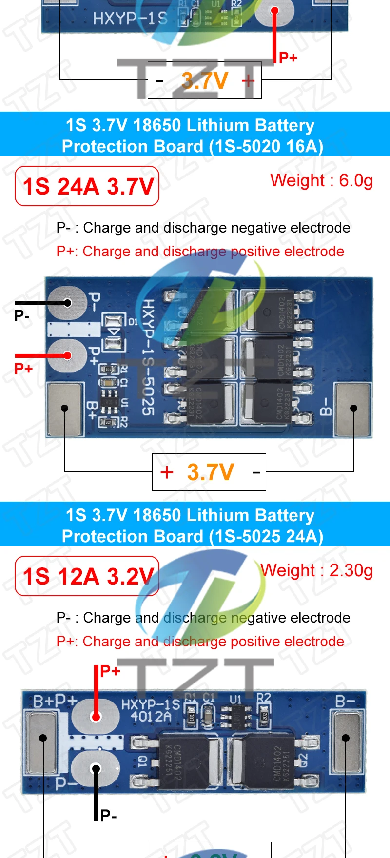 TZT 1/3PCS BMS 1S 12A 16A 24A 3,2V LiFePO4 / 3,7VLithium Batterie Schutz Bord 18650 4,2V Lade Spannung/Kurzschluss – Detail 12