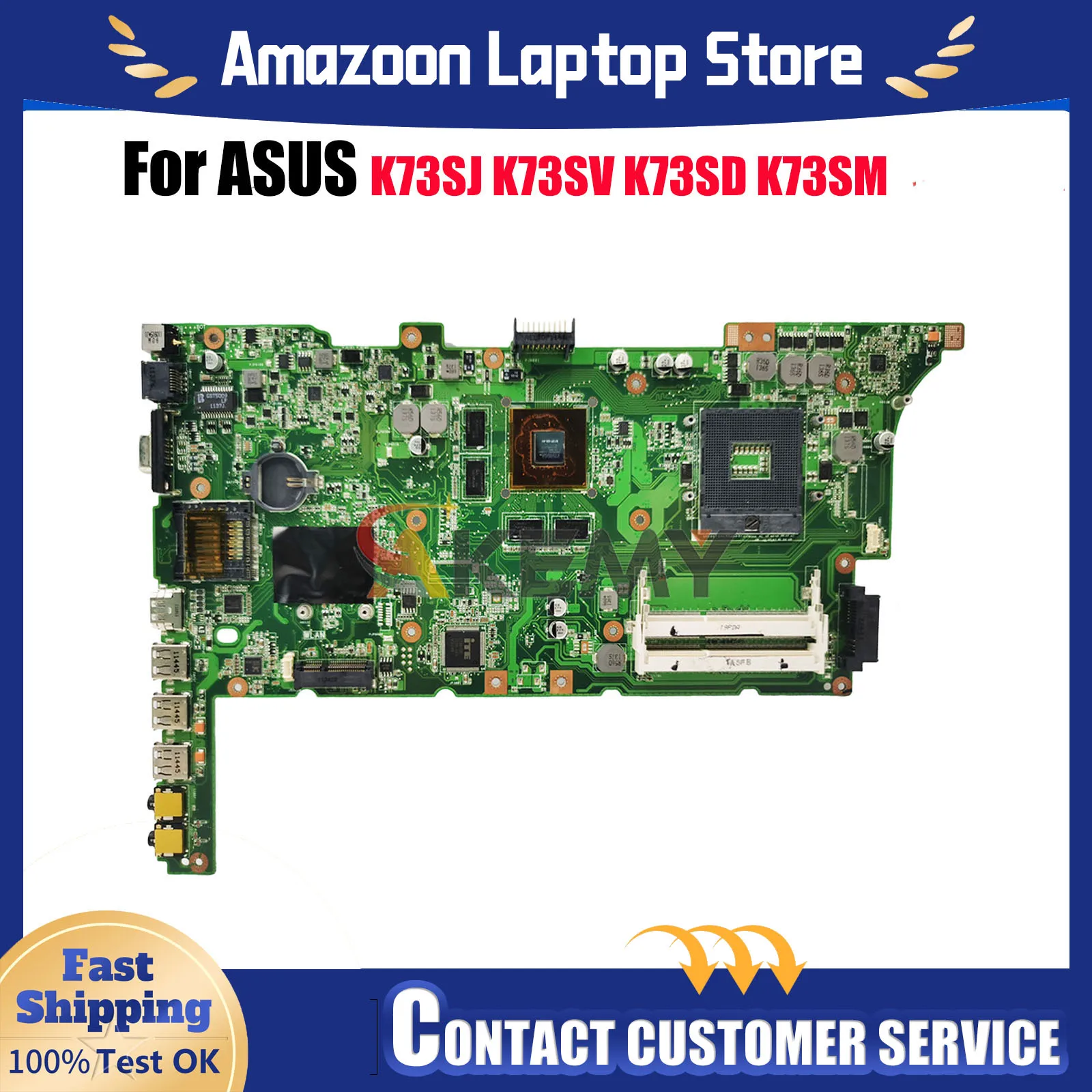 

K73SD Материнская плата для ноутбука ASUS K73SJ K73SD K73SV K73S K73SM Материнская плата для ноутбука в наличии 100% тестирование ОК быстрая доставка stk