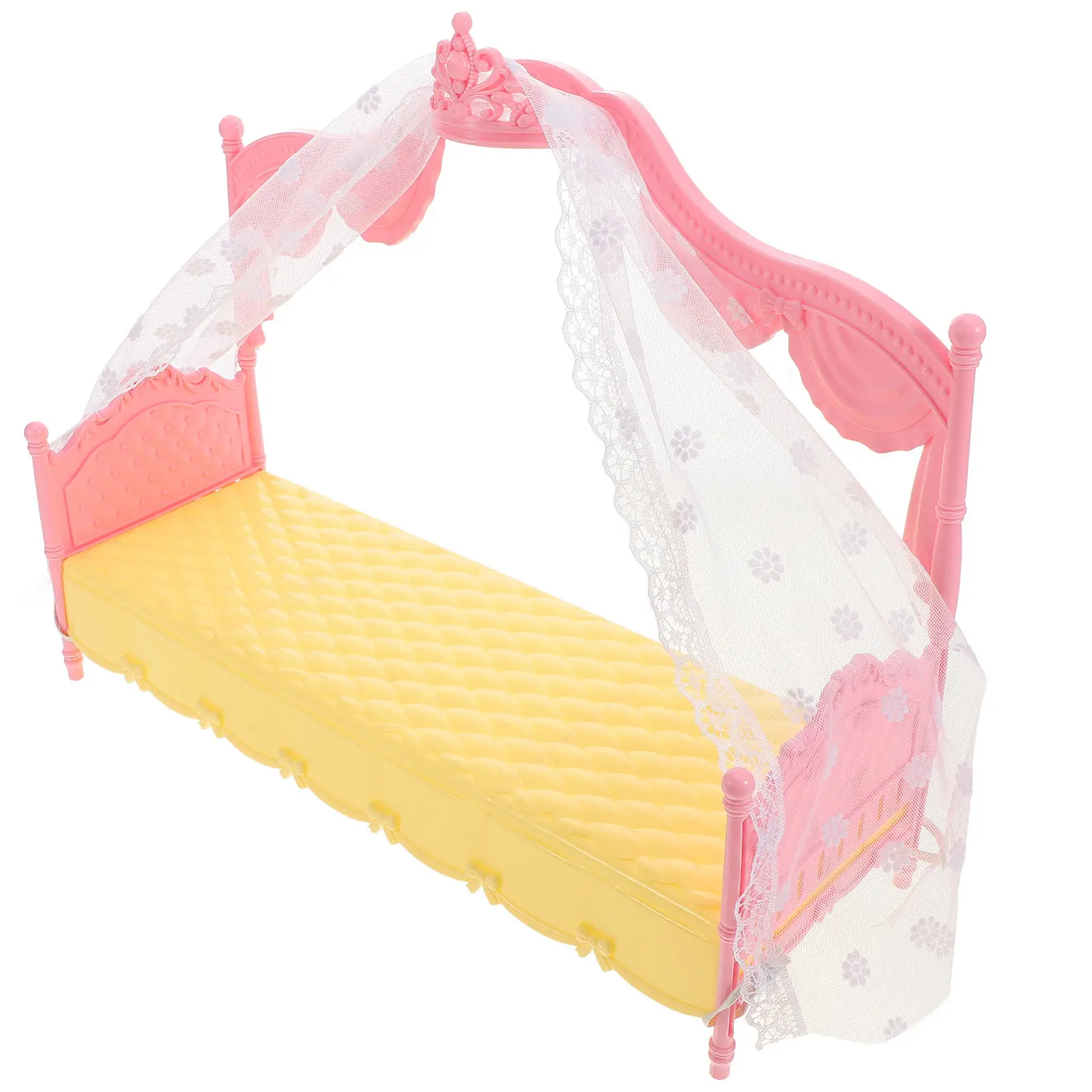 

Миниатюрная мебель для кукольного домика: балдахин для кровати принцессы, аксессуары для девичьей спальни, реквизит для миниатюрного интерьера