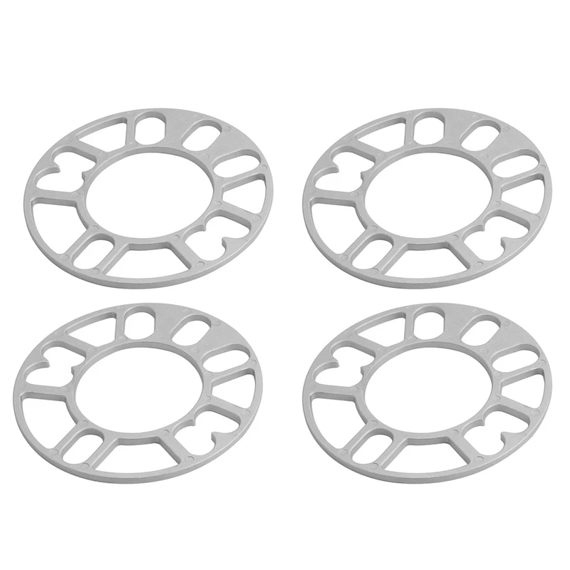 8Pcs Aluminum Wheel Spacers Shims Plate Auto Wheel Spacers 5Mm Stud For 4X100 4X114.3 5X100 5X108 5X114.3 5X120