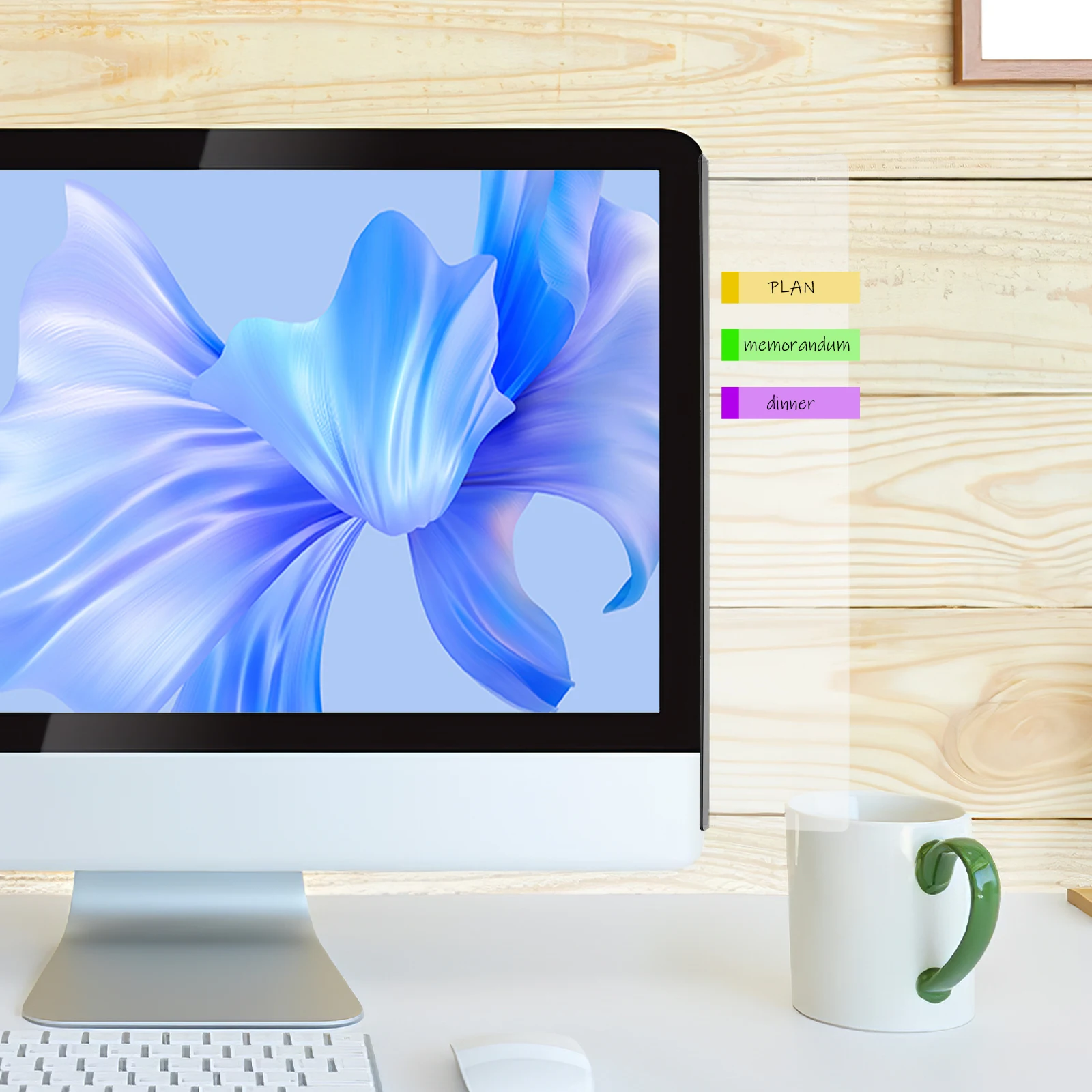 

Monitor Memo Board 35x8x2CM Clear Acrylic Note Reminder for Computer Screen Office Desk Necessities Message Storage