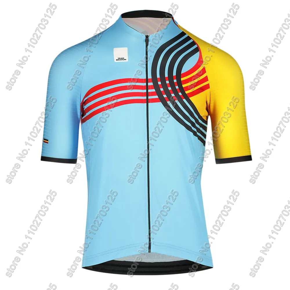 Belgium National Team Cycling Jersey 2024 Team Set Summer Wout van Aert Clothing Road Bike Shirts Suit Bicycle Bib Shorts Ropa