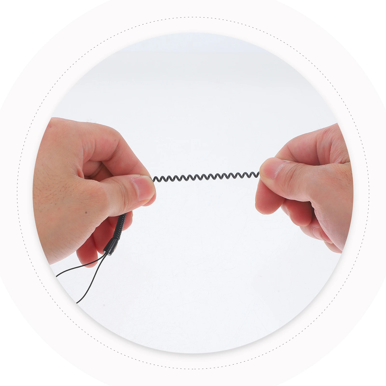 

8pcs Anti-lost Stylus Pen Spring Rope Elastic Lanyard Retractable Wrist Strap Black Writing Accessories