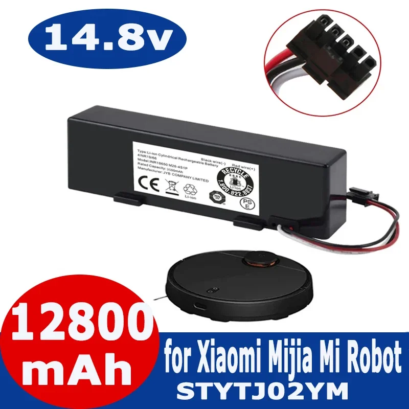 

STYTJ02YM Battery Original 14.8V 6800mAh for Xiaomi Mop Pro Robot Vacuum Cleaner Replacement Battery for Yunmi MVVO1/Haier JX37