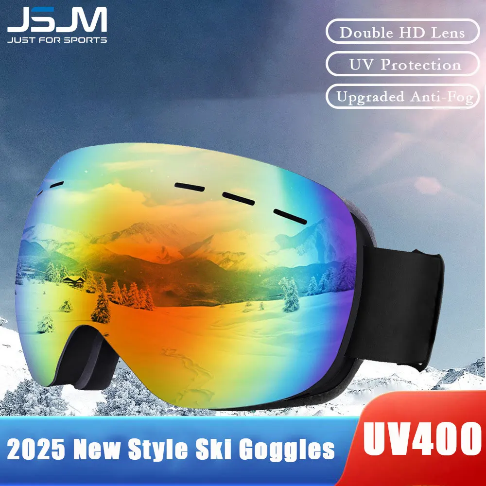 New Double Layer Anti-Fog Ski Goggles UV400 Snowboard Glasses for Adults Unisex Snowmobile Eyewear Outdoor Sport Ski & Snowboard