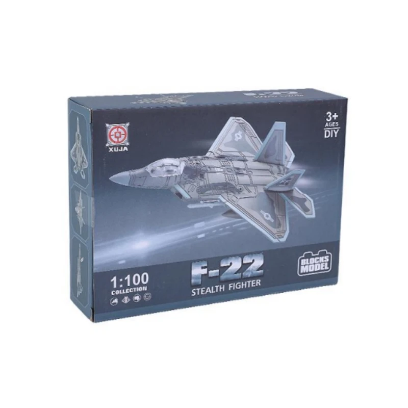 

1/100 Amercian F-22 Raptor Fighter Model Creative Military Series Building Blocks Decor Assembled Toys For Boys Christmas Gifts