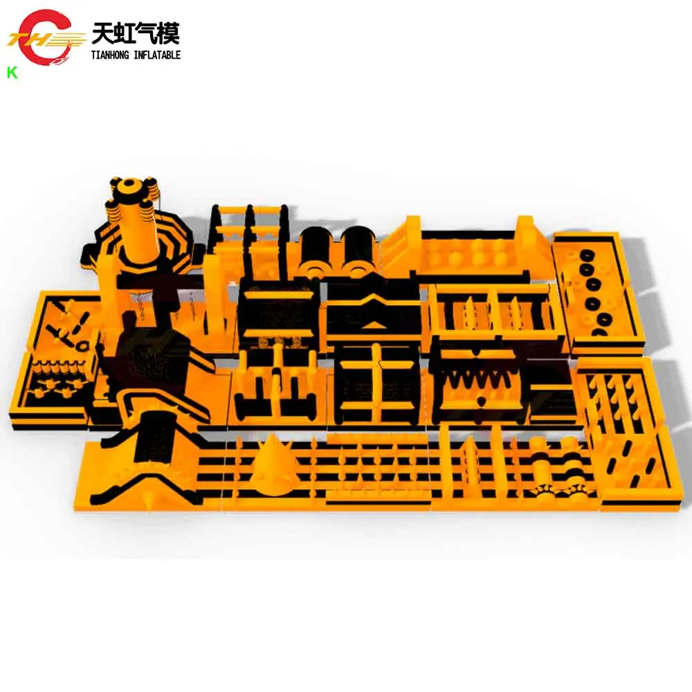 Kommerzieller riesiger aufblasbarer Hindernisparcours, laufender Spielplatz, großer Türsteher, Vergnügungspark
