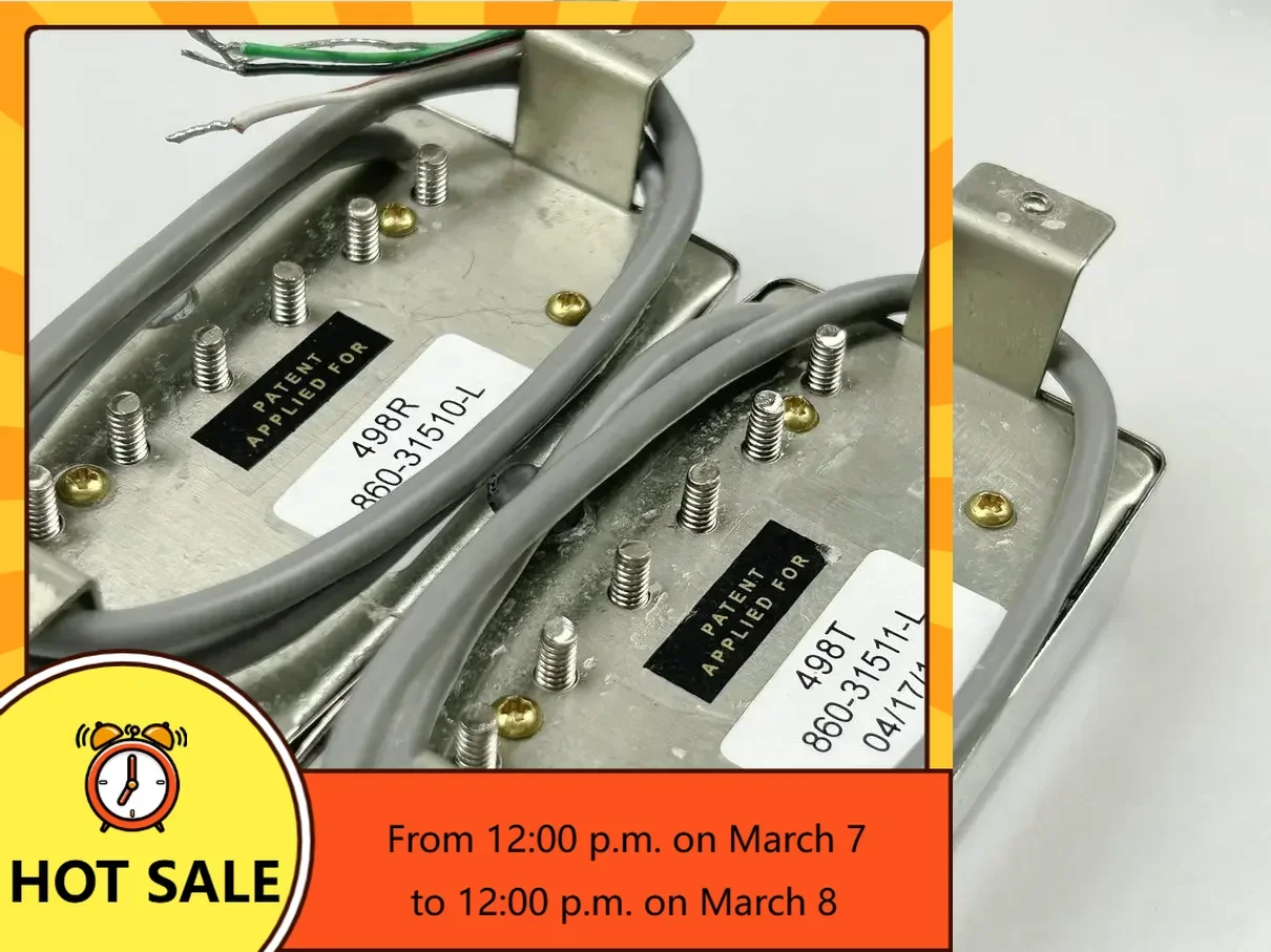 

Q-X Music Store-Guitar Pickups Alnico 5 498R 498T Humbucker Pickup Set Nickel Electric Guitar