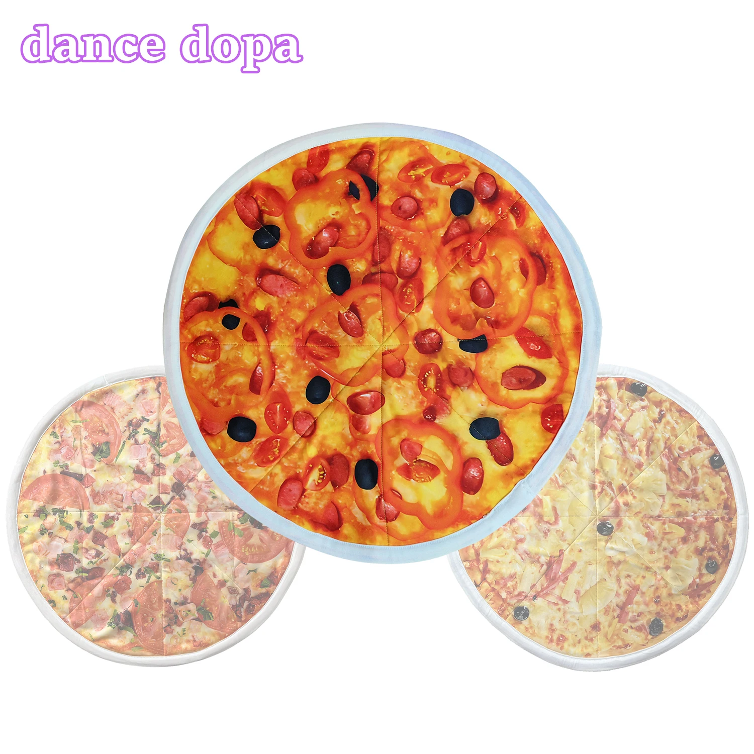 Dapo Spinning Dance Handkerchief Round Pizza Pattern Lycra Flying Handkerchief 49cm*49cm Customizable Rotating Handkerchief