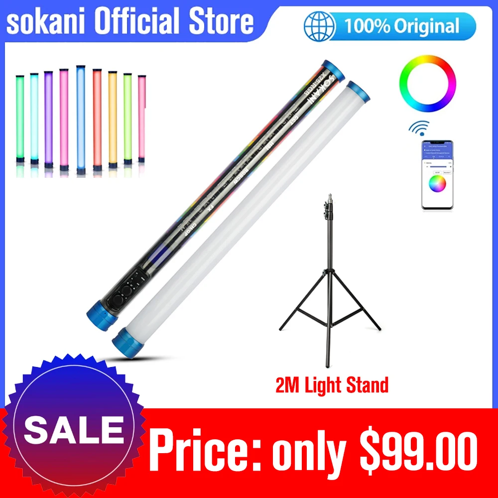 

Sokani X25 RGB LED Video Light Handheld Light Tube Photography Lighting for TikTok YouTube Studio Filmmakers Live Streaming Vlog