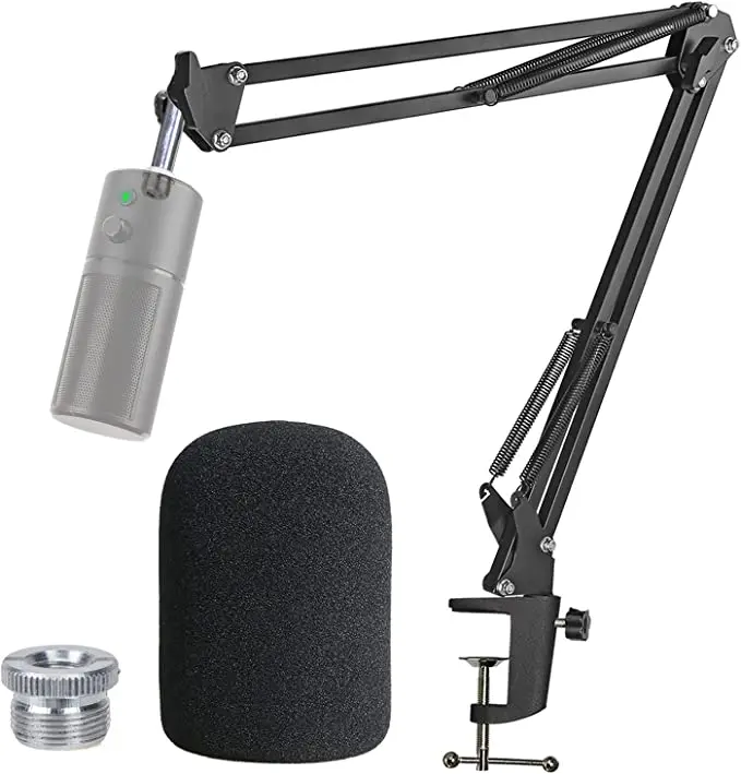 Razer Seiren X Boom Arm con filtro pop - Soporte de micrófono con cubierta de espuma Parabrisas para micrófono de transmisión Razer Seiren X