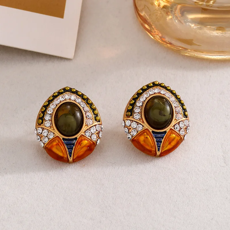 

Vintage Royal Designer Jewelry Earrings | Colorful 925 Silver Baroque Luxury Zircon&enamel Antique Hypoallergenic Andalusian