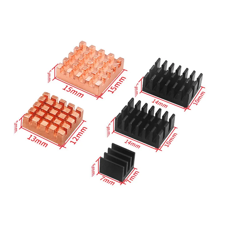 Oranje Pi 3 Lts/Oranje Pi 4 Lts Koellichaam Aluminium Radiator Koper Cooler Kit Passieve Koeling Heatsinks voor Demo Board