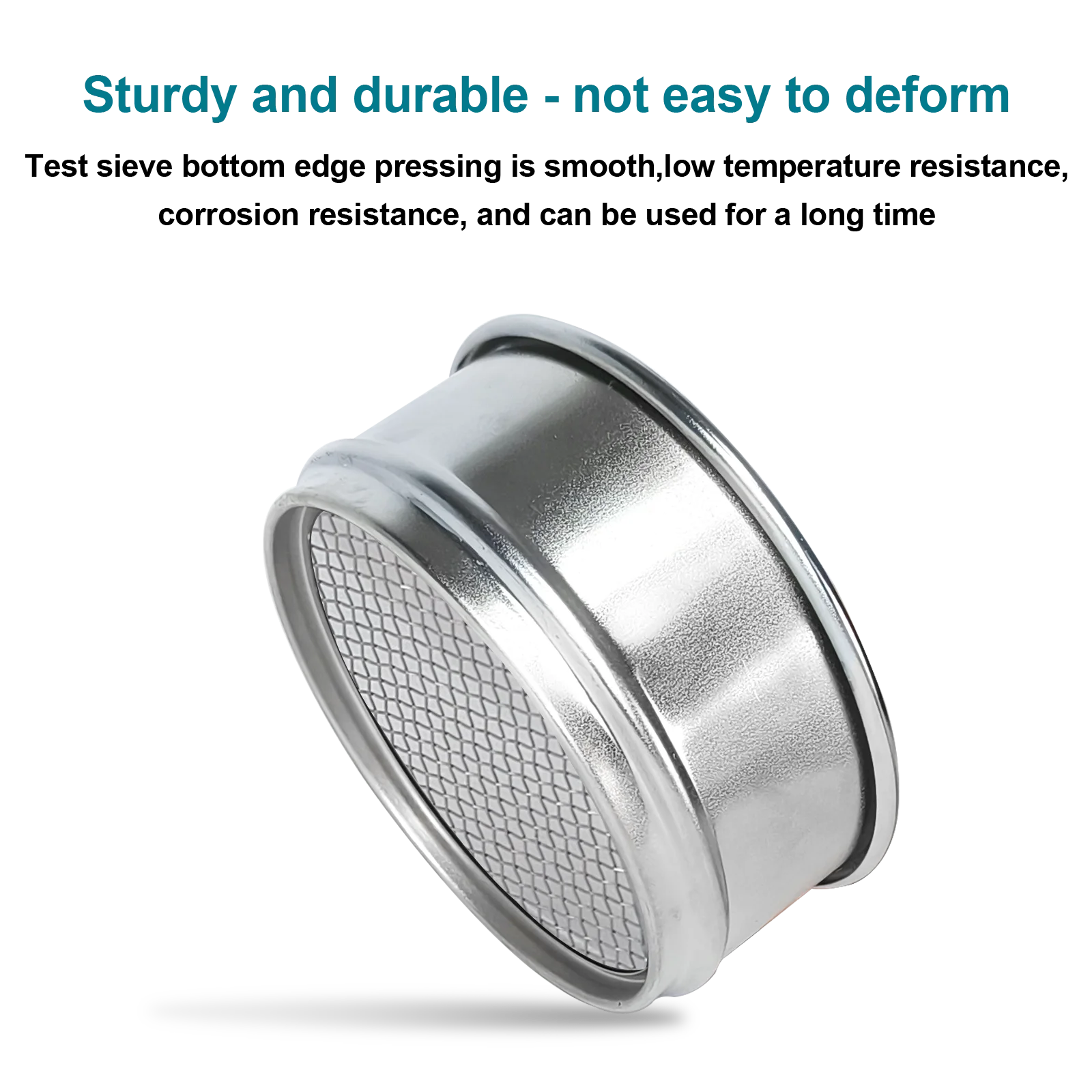Xin Tester Lab Test Sieve 190-500 Mesh Screen Frame Stainless Iron Diameter 10cm Depth 4cm Chrome Plated Bottom + Cover