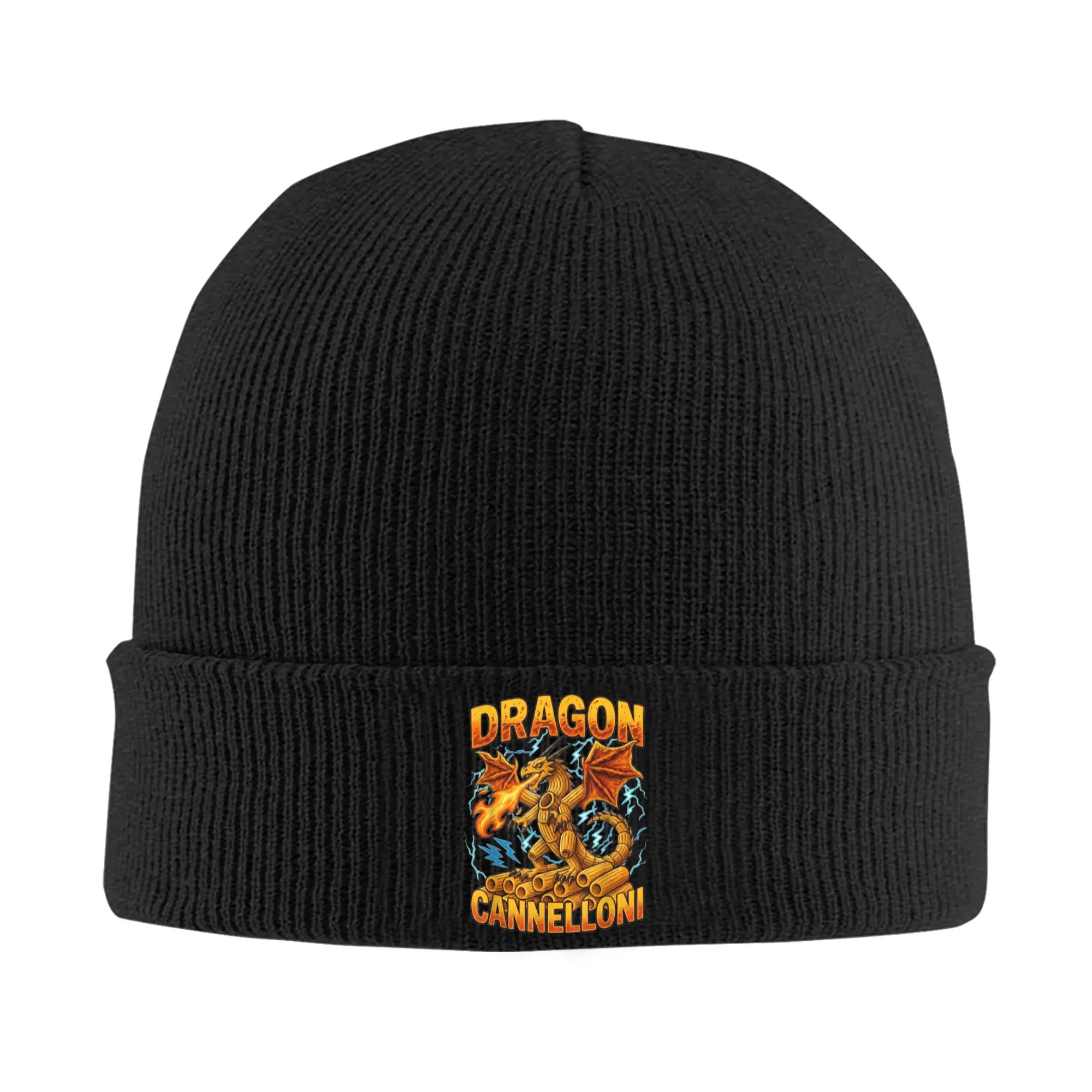 Dragon Cannelloni Brain Rot Meme Italian Brainrot Knitting Hat Beanie Hats Outdoor Elastic Men  Bonnet Hats Spring Cute Caps
