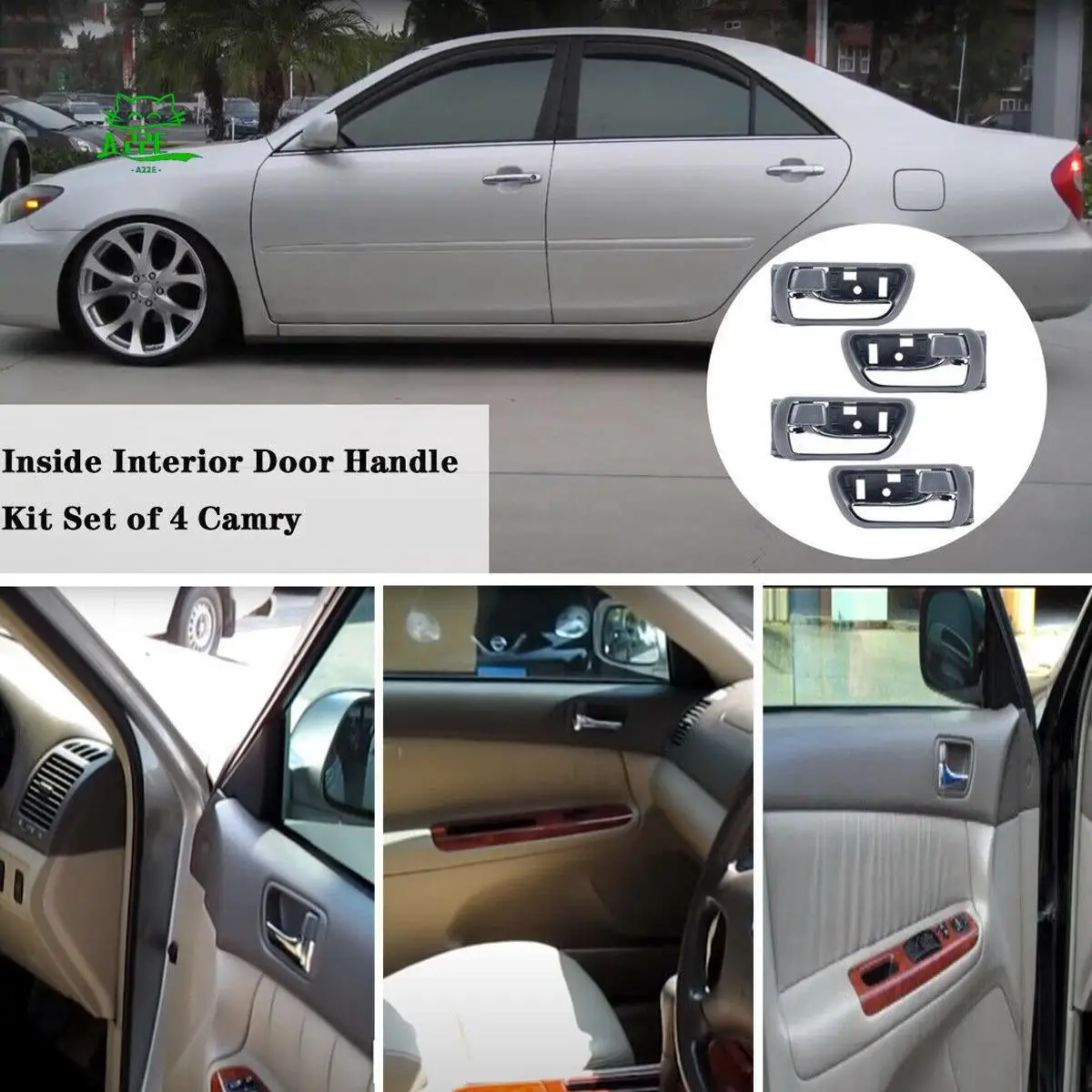 

A22E-4Pcs Interior Inner Inside Door Handle Chrome For Toyota Camry CV36 2002-2006 69206-33030LH 69205-33040RH