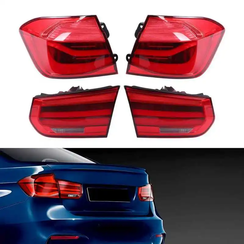 Full LED Dynamic Tail Lights Red Lens Rear Turn Signal Brake Lamp Fit for BMW 3 Series F30 M3 F80 2012‑2019