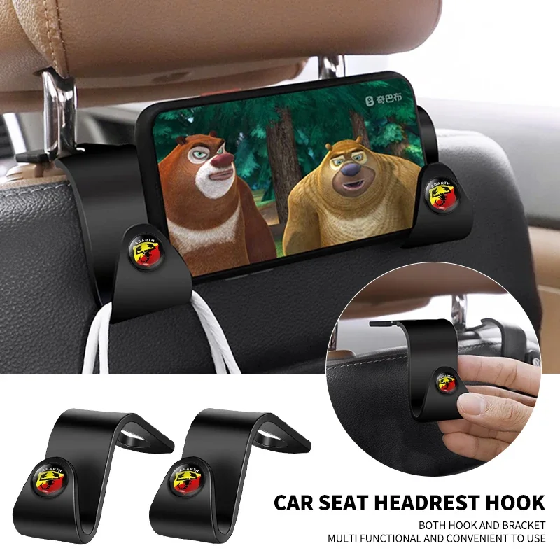 

1/2Pcs Car Interior Portable Seat Back Hooks For Fiat ABARTH 124 125 130 131 500 595 Esseesse 695 Punto Scorpion Accessories