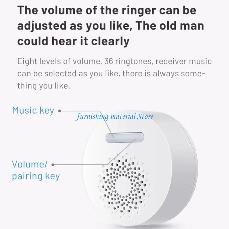 Y5GD Installazione semplice Campanello senza fili Potenza autoenergizzante Suono forte e chiaro adatto a qualsiasi ambiente Uso