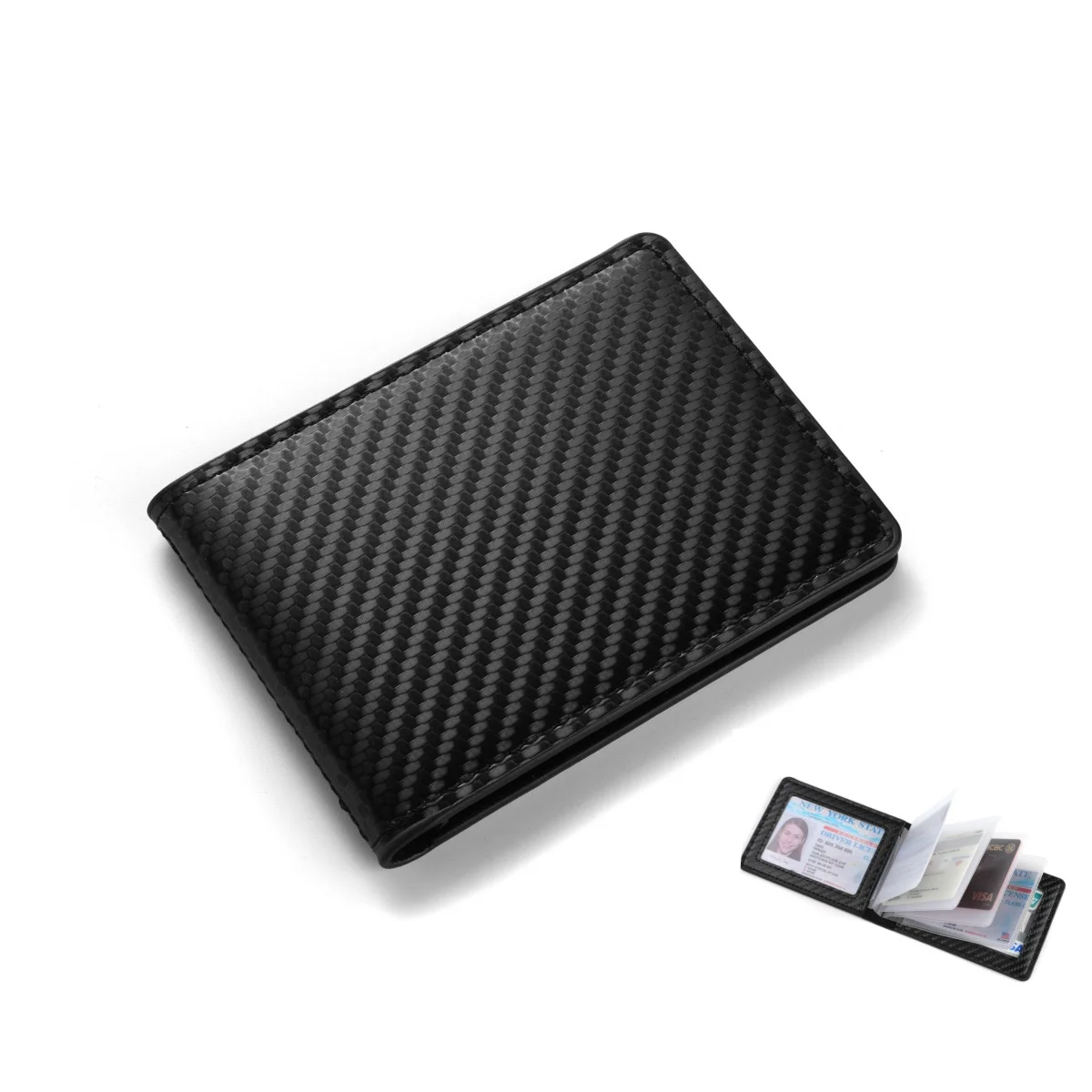 メンズ-クレジットカード-カードホルダー-カーボンファイバー-メンズ-ビジネス-スリム-カードホルダー