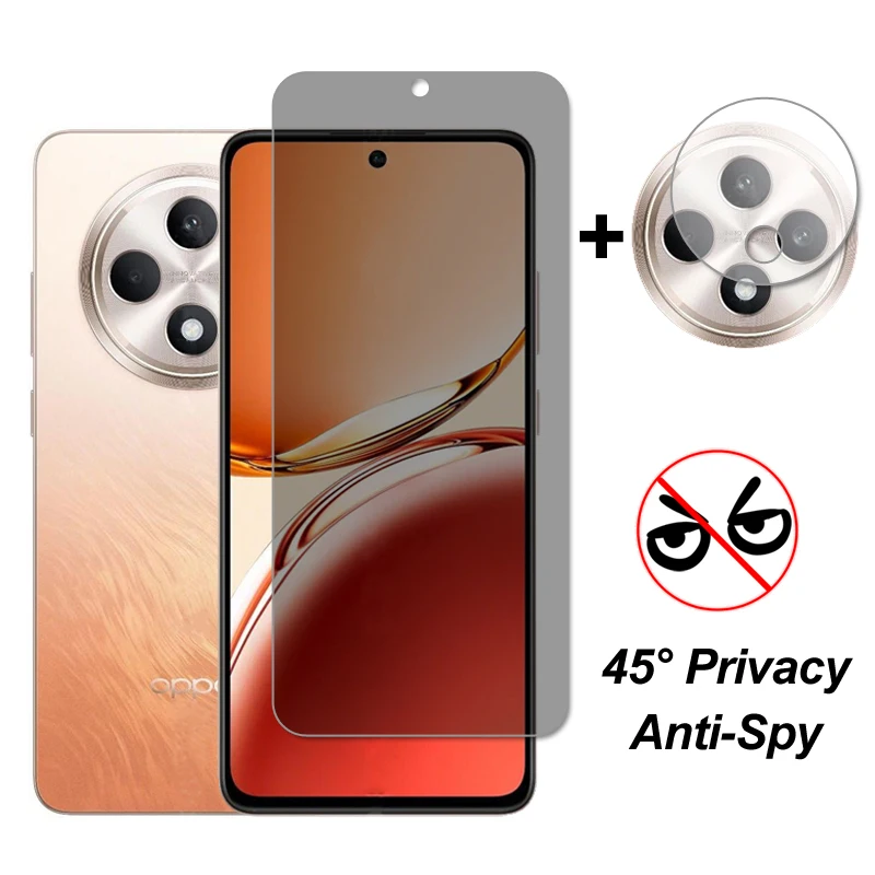 For OPPO Reno12 F Glass Screen Protector On Reno12 F FS Privacy Tempered Glass Protective Phone Camera Lens Film On Reno 12 FS F