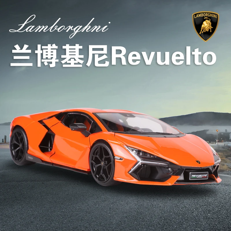 New Bburago 1:24 Lamborghini Revuelto Model Alloy Sports Car Die-cast Model Luxury Vehicle Collection Car Toys Racing Kid Gift